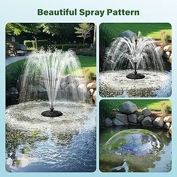 Pond Floating Fountain with 2500L/H Fountain Pump, Color-Changing LED Lights, 27 FT Power Cord, 3 Spray Patterns, for Outdoor Pond Pool, Black
