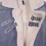 Pretty Little Thing Blue Cream Denim Sherpa Borg Aviator Cropped Jacket 8UK/36EU Image 7