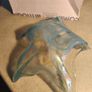 Glass Bowl Round Star Shaped Murano Art Deco Art Blue White Image 10