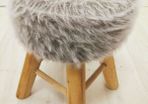 Fluffy stool.  Designers, elegant stool.