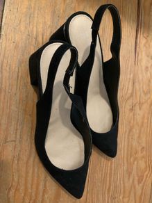 Women's black block heels