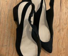 Women's black block heels