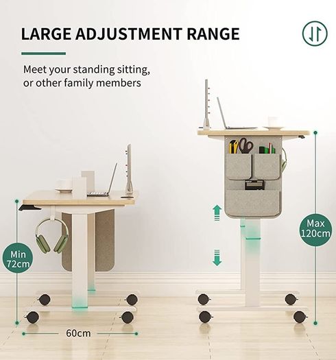 Electric Standing Desk Height Adjustable Standing Desk Sit Stand Desk Stand Up Desk with Headphone Hook 100x60cm Desktop for Home Office (FREE POSTAGE)