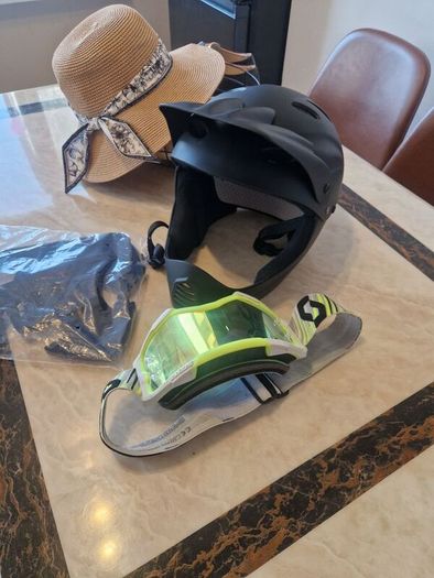Safety helmet and goggles