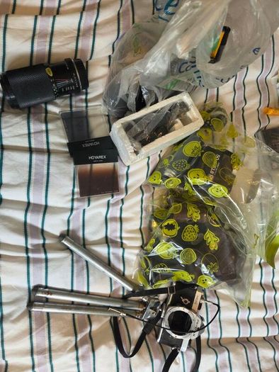 collection of camers bits and bobs