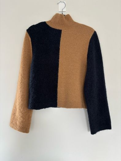 & Other Stories Two-Tone Mock Neck Sweater