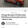Vintage Bburago Mercedes 190E Monroe Racing Diecast Car Image 5