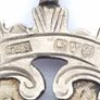 Antique 925 Sterling Silver Heraldic Fob Pendant, Rose Gold Detail Shield, Chester 1920 Image 5
