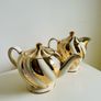 Vintage Sadler England Art Deco Real Gold Gilt Tea and Coffee Pot Set Image 2