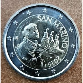 San Marino 2 Euro National Regular Coin 2025. Uncirculated.