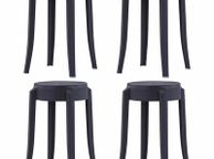 main image for ad _Stackable Stools 4 pcs Black Plastic