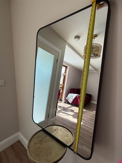 Black Framed Mirror 60cm x 90cm, Excellent Condition