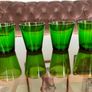 Set 4 Vintage Vereco France Small Forest Green Juice Glasses Tumblers MCM Image 6