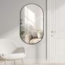 Black Bathroom Vanity Mirror for Wall, 55x75 cm Metal Framed Wall Mirror Oval, Decorative Mirror for Bedroom Living Room Entryway Horizontally or Vertically Image 7
