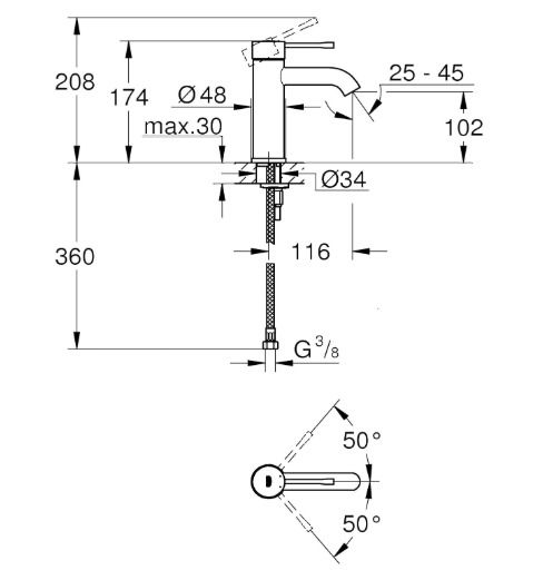 GROHE Essence New Basin Mixer Chrome 23590001