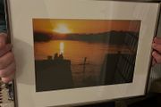 Dalkey Sunrise Dublin Printed Photograph on White Mount in a Dark Silver Frame