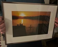 Dalkey Sunrise Dublin Printed Photograph on White Mount in a Dark Silver Frame