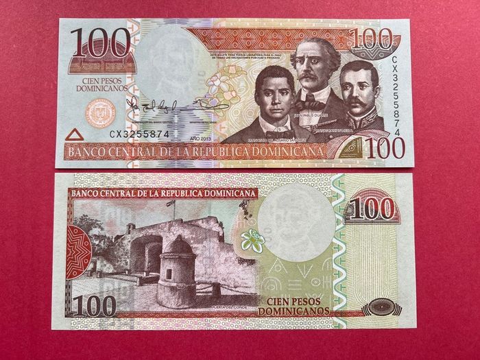Dominican Republic 100 Pesos 2013 Pick 184b  (uncirculated )