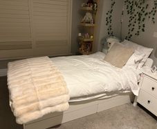 Single Dormiente NATURAL LATEX mattress PLUS IKEA SLAKT Single Bed Frame with Underbed and Storage, White, PLUS underbed mattress