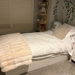 Single Dormiente NATURAL LATEX mattress PLUS IKEA SLAKT Single Bed Frame with Underbed and Storage, White, PLUS underbed mattress