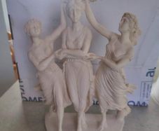 Greek Roman Plaster Sculpture 3 Women Holding Hands  Sculpture