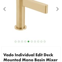 Vado Individual Edit Deck Mounted Mono Basin Mixer Tap brushed gold