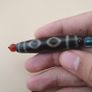 Vintage 2 Eyes Himalayan Tibetan Unique Pattern Agate Dzi Bead Image 5