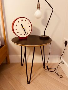 Black plywood side table