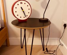 Black plywood side table