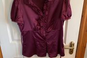 F &amp; F wine blouse, size 10