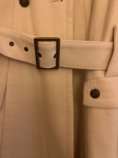 Cream full length military style Coat