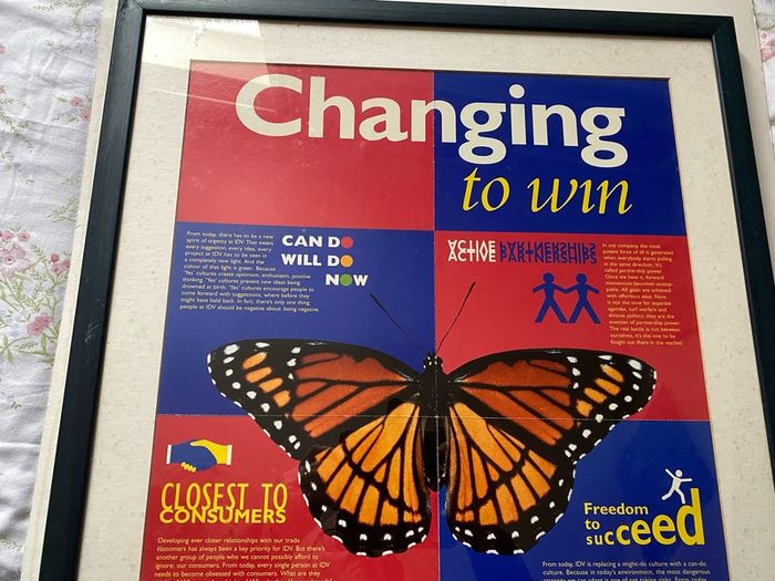 Vintage 1990s IDV Corporate Strategy Poster Changing to Win