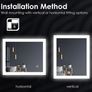 600x500mm Bathroom Mirror With Lights, Horizontal Vertical/Sensor Switch LED Illuminated Bath Vanity Wall-Mounted Mirrors (FREE POSTAGE) Image 2