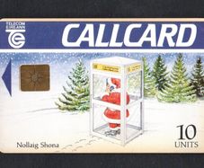 1992 Ireland 10 unit Happy Christmas (Nollaig Shona) (Gemplus GEM1) Call Card Used. Telecom Eireann card number 1039.
