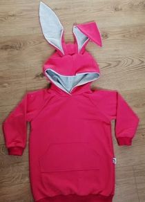 Two Oversized Bunny rabbit hoodie/ long tunic for 3 and 7years old