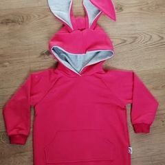 Two Oversized Bunny rabbit hoodie/ long tunic for 3 and 7years old
