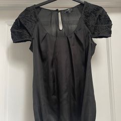 River island black satin top size 10