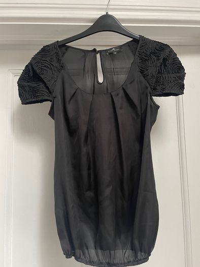 River island black satin top size 10