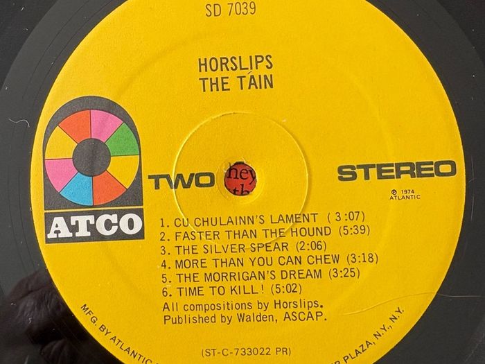 Horslips - The Tain. Superb US 1st pressing, bought 9th March 1974. Gatefold with printed inner sleeve. You may never see another as good as this.