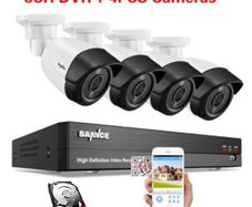SANNCE 8CH, 4 PCS Cam, 5MP-N Super HD DVR Outdoor Wired Security Camera System CCTV With 2 TB Hard Drive Already Installed.