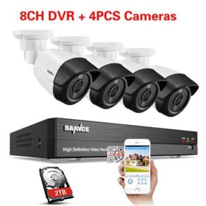 SANNCE 8CH, 4 PCS Cam, 5MP-N Super HD DVR Outdoor Wired Security Camera System CCTV With 2 TB Hard Drive Already Installed.