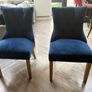 Luxurious Blue Fabric Chairs x 2 Image 4