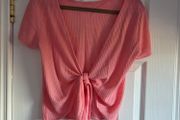 Pink open back top size 10