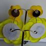 Fluroscent Yellow & Mustard Two-tier Floral Dangle Earrings Image 9