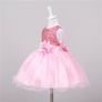 New Girls Sequinned Dress Flower Sash Sleeveless Formal Party Wedding Bridesmaid Sz 12-18mths Image 2