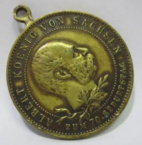 SAXONY, Kingdom. Medal. King Albert 1898 Commemorative
