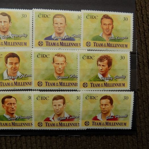 Team of the Millennium GAA Stamps Sheet. - 1999 Eire Collection