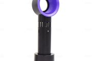 Portable Mini Bladeless Fan Handheld Desktop Mini USB Rechargeable Cooling Fan - Black / Purple