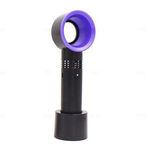 Portable Mini Bladeless Fan Handheld Desktop Mini USB Rechargeable Cooling Fan - Black / Purple