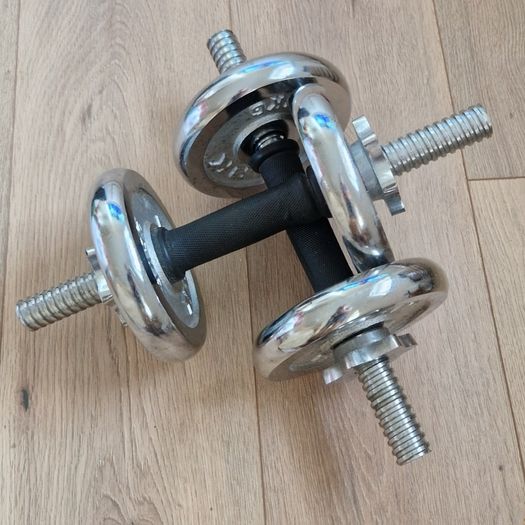 York Fitness 20kg Chrome Adjustable Dumbbell Set (Pair)